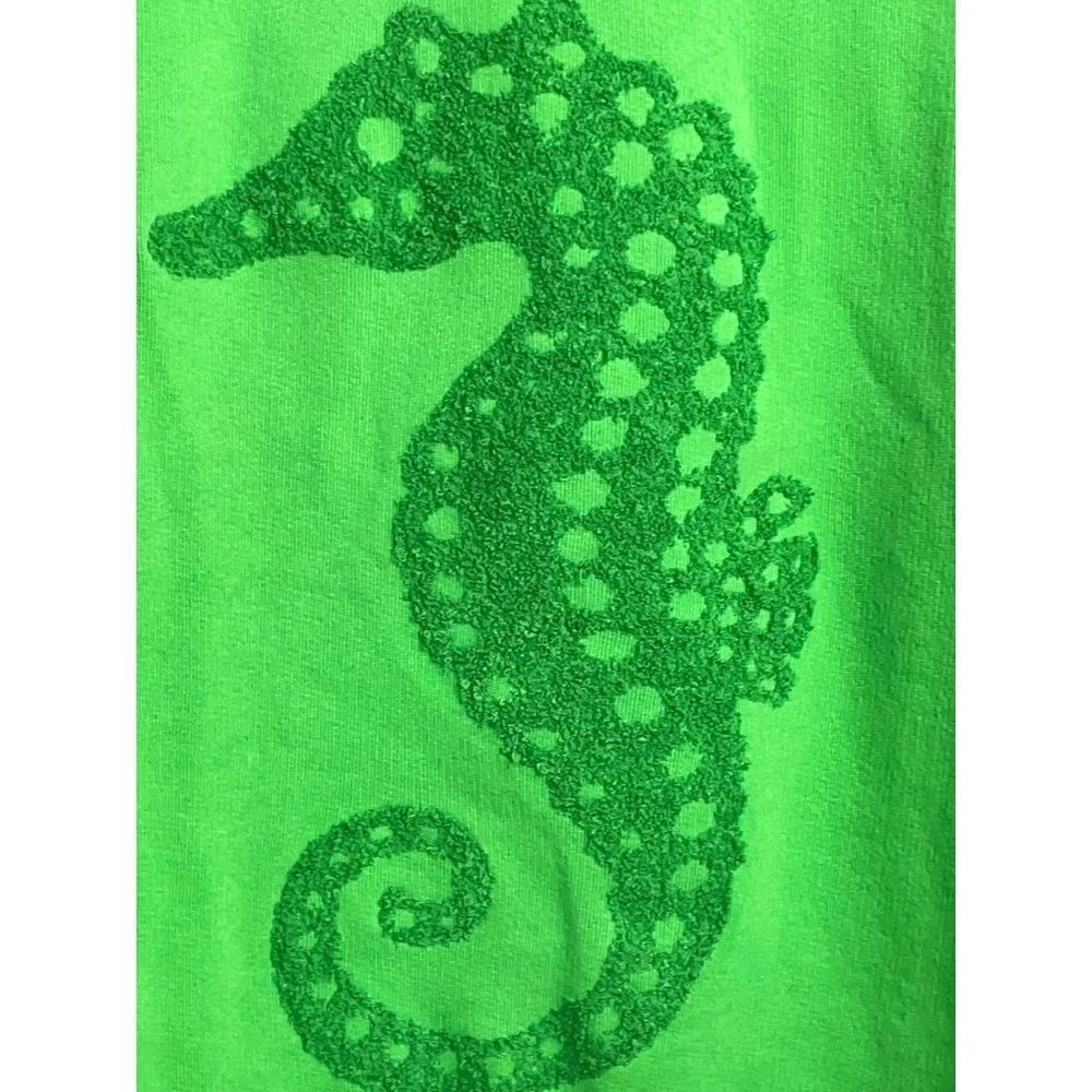 Anthropologie Maeve Seahorse Sweater Tufted Green Pullover Sweatshirt Sz XL New - Picture 5 of 8